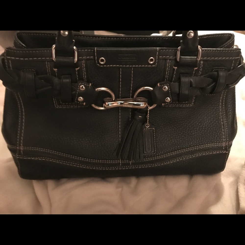 🌟Coach black leather bag🌟